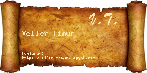 Veiler Timur névjegykártya